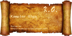 Kampler Olga névjegykártya